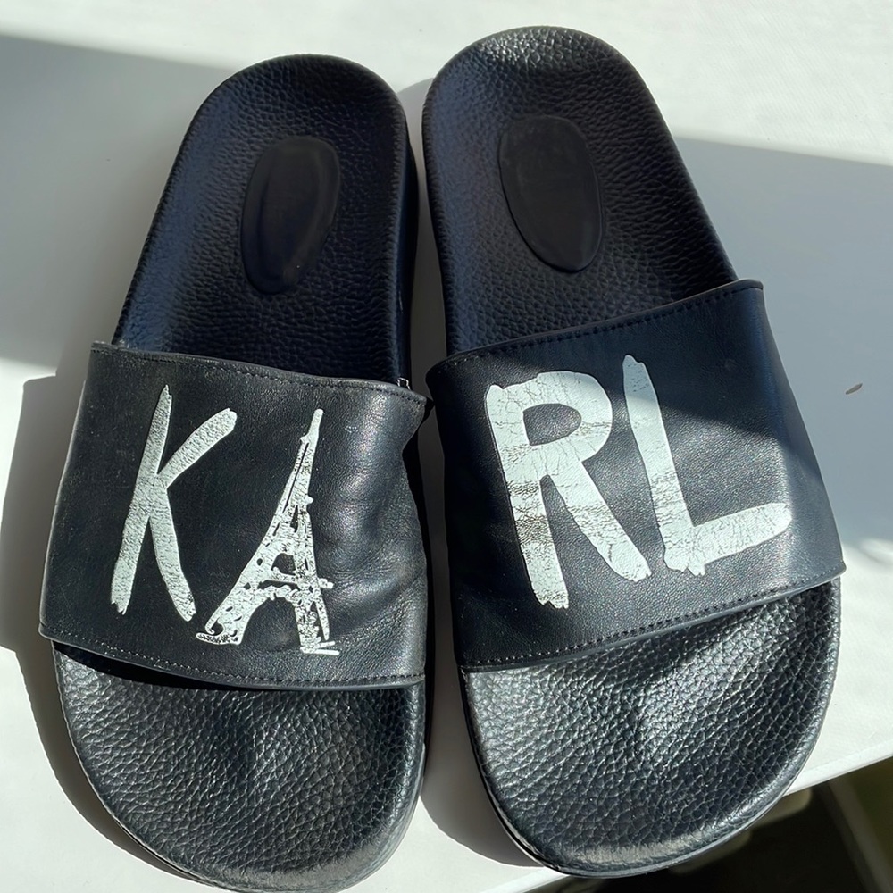 Karl Lagerfeld Leather Slides